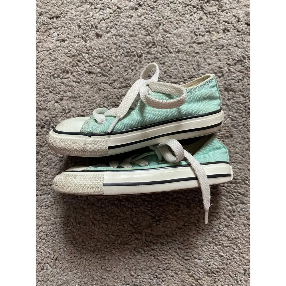 Girls Mint Converse All Star Shoes